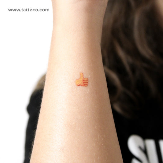 Tatuaje temporal de emoji de pulgar hacia arriba - Juego de 3