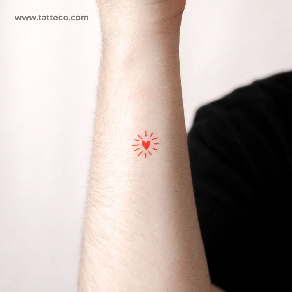 Sparkling Heart Temporary Tattoo - Set of 3