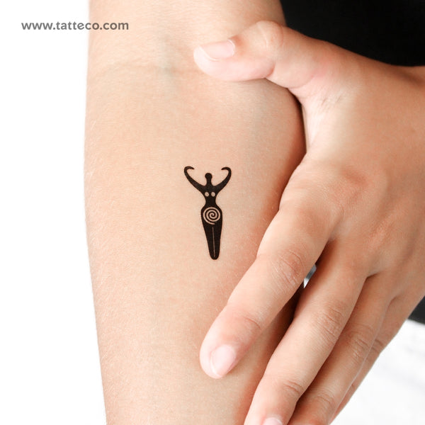 Spiral Goddess Symbol Temporary Tattoo - Set of 3