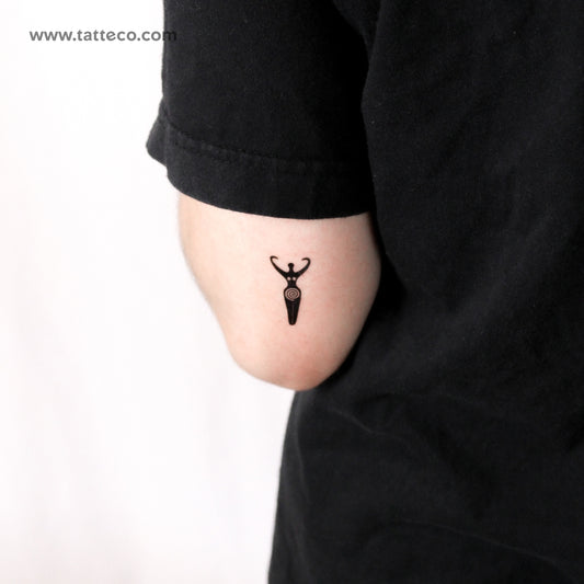Spiral Goddess Symbol Temporary Tattoo - Set of 3