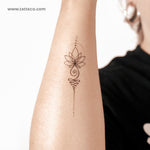 Unalome Lotus Semi-Permanent Tattoo - Set of 2