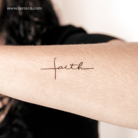 Tatuaje semipermanente de cruz de fe (juego de 2)