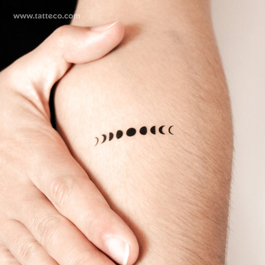 Tatuaje semipermanente de fases lunares pequeñas (juego de 2)