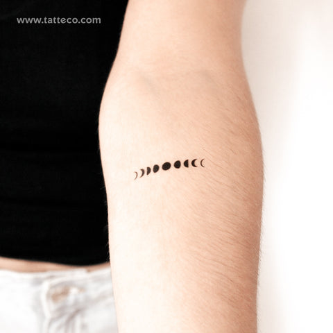 Small Moon Phases Semi-Permanent Tattoo - Set of 2