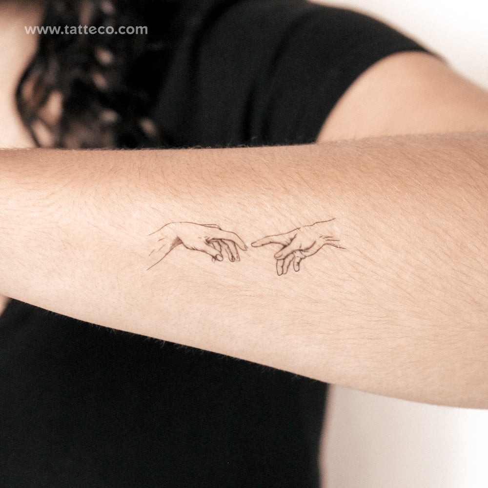 Creation of Adam Hands 2-Week Temporary Tattoo - Set of 2