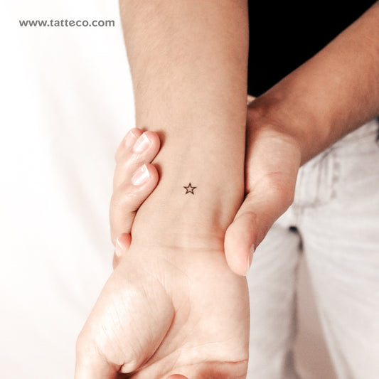 Tatuaje semipermanente de estrella pequeña (juego de 2)