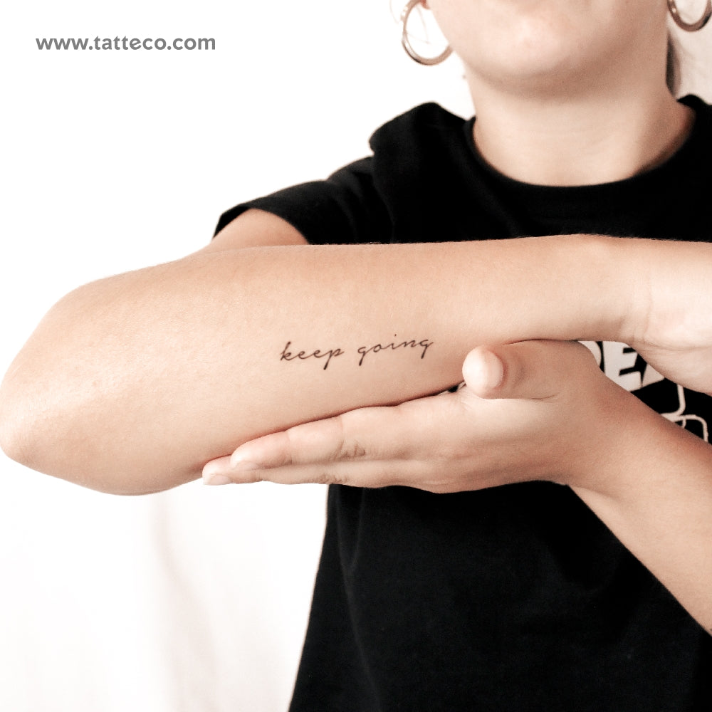Keep Going Semi-Permanent Tattoo - Set of 2