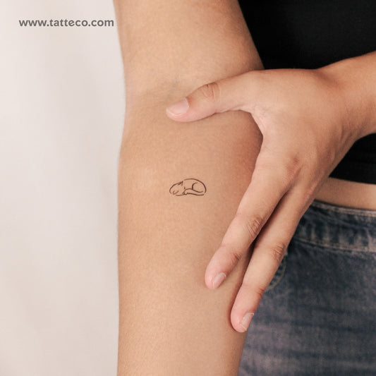 Tatuaje semipermanente de gato soñoliento (juego de 2)