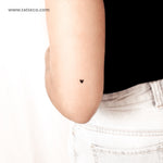 Tiny Hand-Drawn Black Heart Semi-Permanent Tattoo - Set of 2