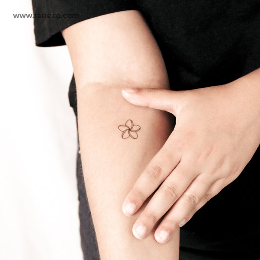 Tatuaje semipermanente de plumeria - Juego de 2
