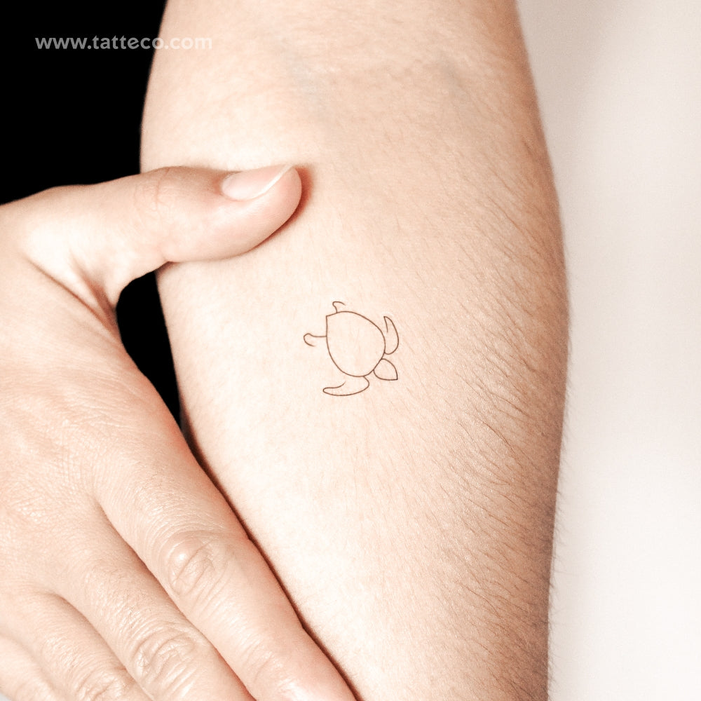 Minimalist Turtle Semi-Permanent Tattoo - Set of 2