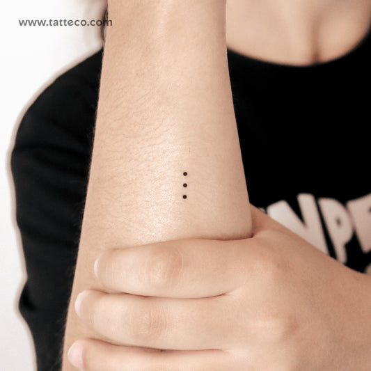 Tatuaje semipermanente de tres pequeños puntos (juego de 2)