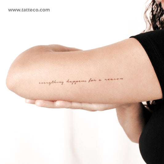 Tatuaje semipermanente "Todo sucede por una razón" - Juego de 2