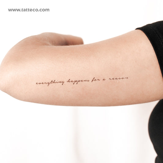 Tatuaje semipermanente "Todo sucede por una razón" - Juego de 2