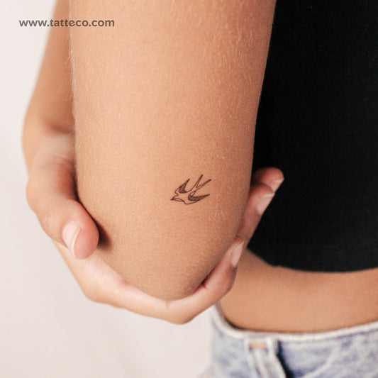 Tatuaje semipermanente de golondrina - Juego de 2