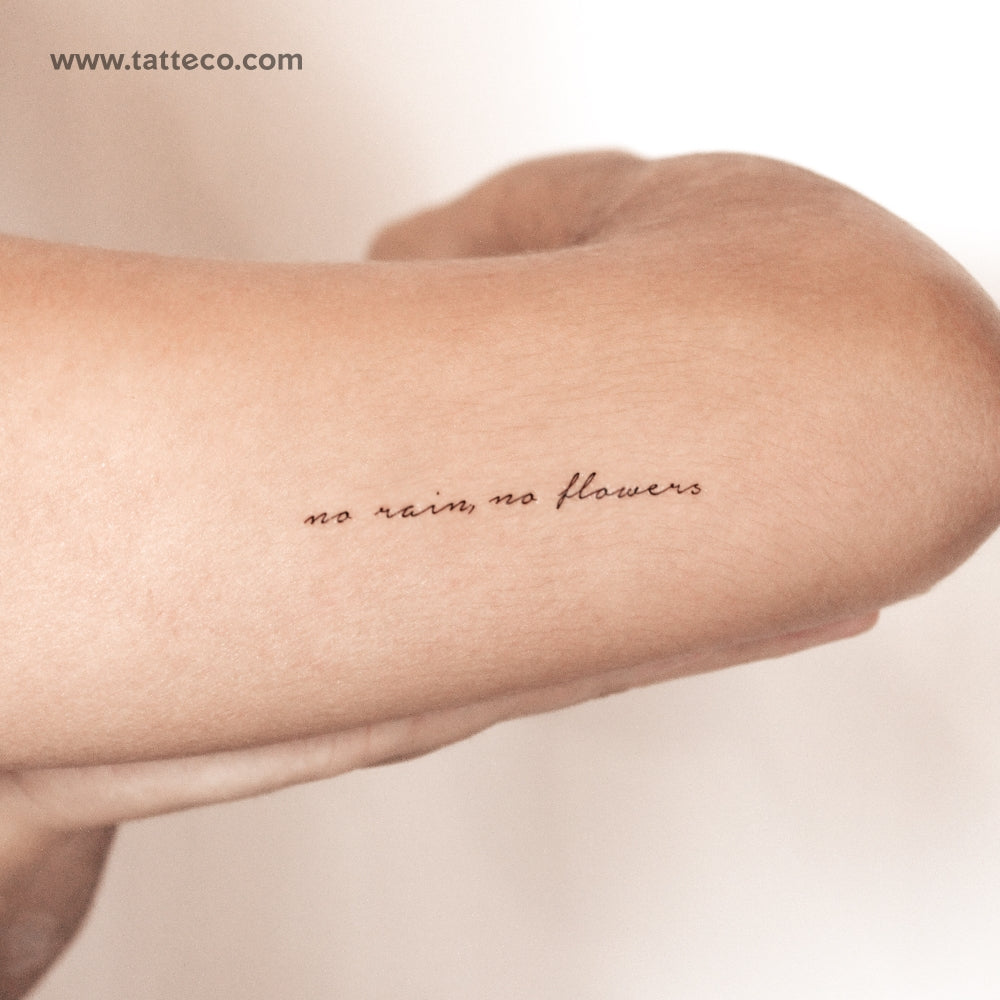 Tatuaje semipermanente "Sin lluvia, sin flores" - Juego de 2