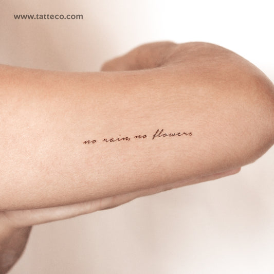 Tatuaje semipermanente "Sin lluvia, sin flores" - Juego de 2