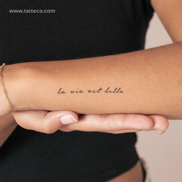 La Vie Est Belle Semi-Permanent Tattoo - Set of 2