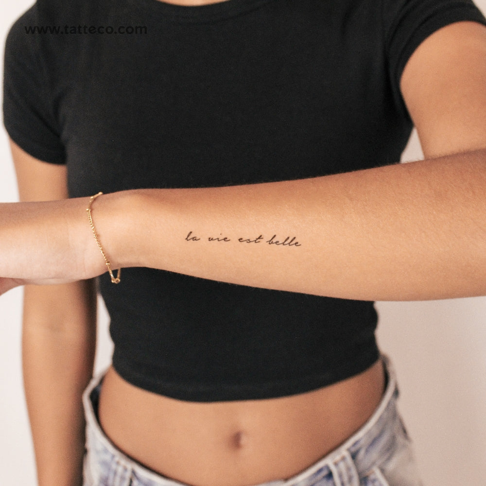 La Vie Est Belle Semi-Permanent Tattoo - Set of 2