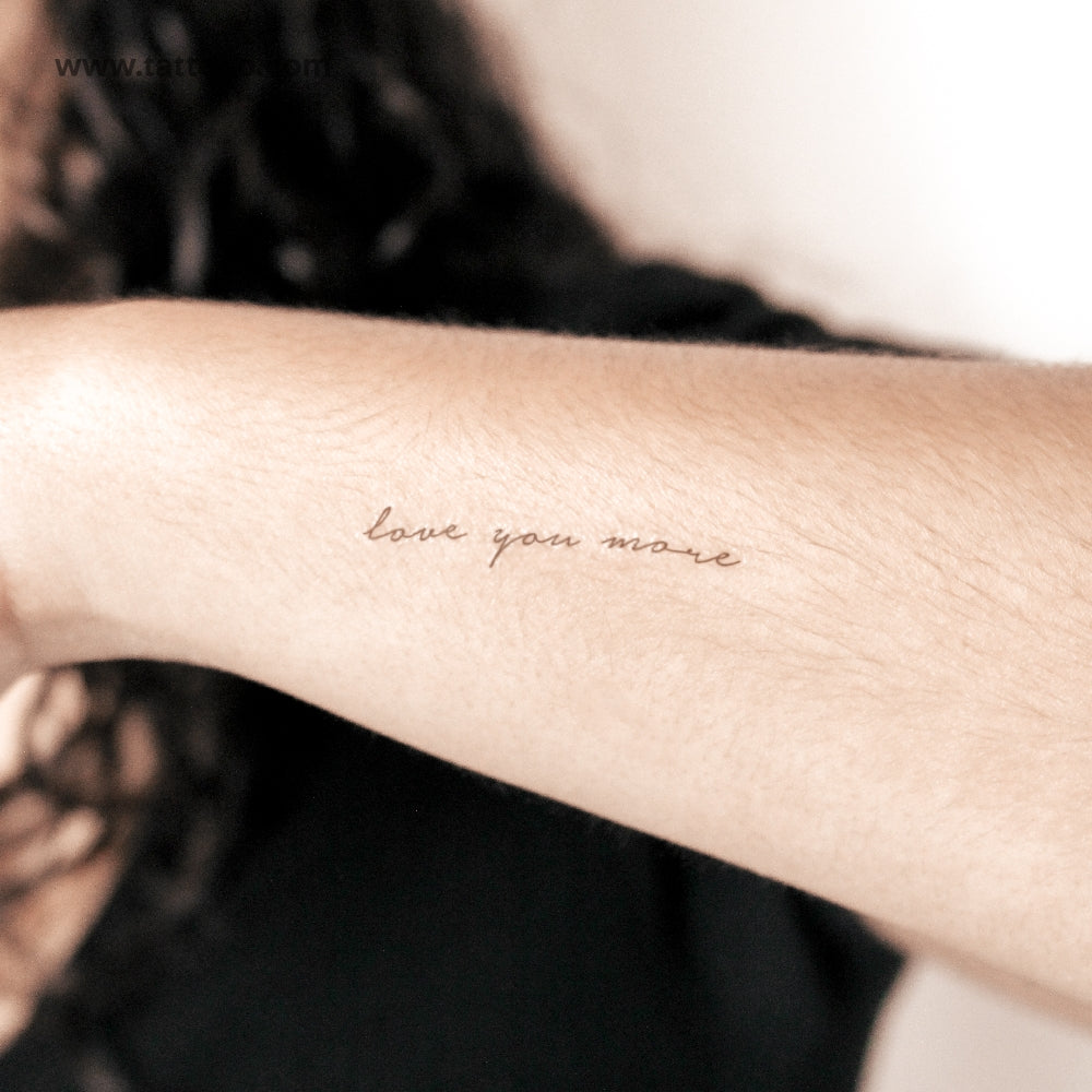 Love You More Semi-Permanent Tattoo - Set of 2