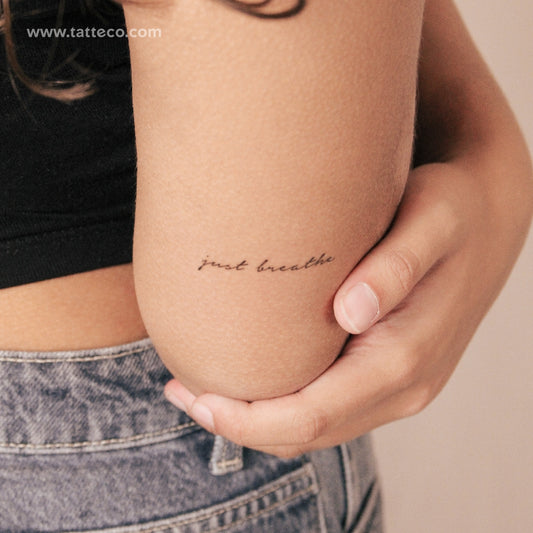 Tatuaje semipermanente "Just Breathe" - Juego de 2