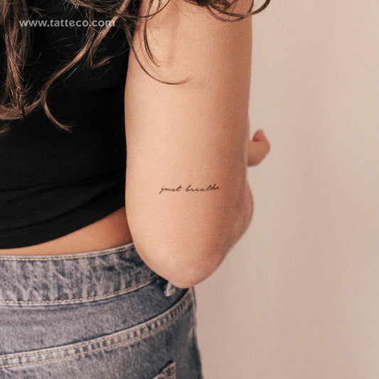 Tatuaje semipermanente "Just Breathe" - Juego de 2
