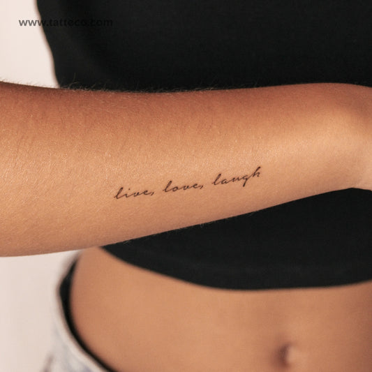 Tatuaje semipermanente "Vive, ama, ríe" (juego de 2)
