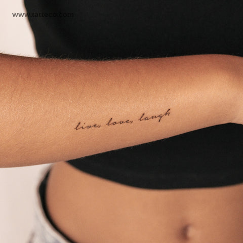 Live, Love, Laugh Semi-Permanent Tattoo - Set of 2