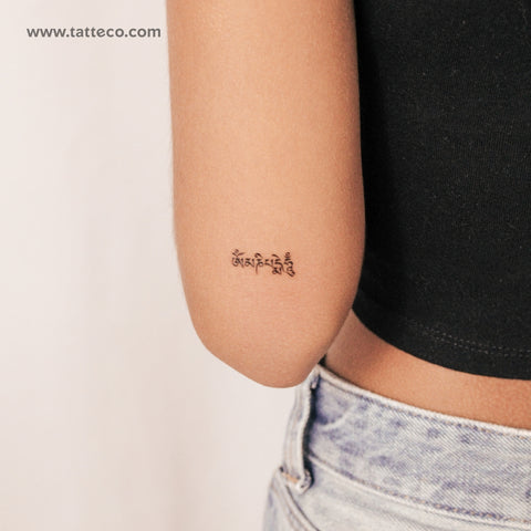 Om Mani Padme Hum Semi-Permanent Tattoo - Set of 2