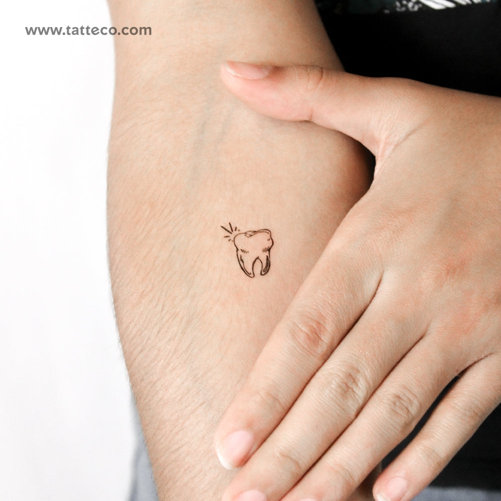 Tooth Temporary Tattoo - Set of 3