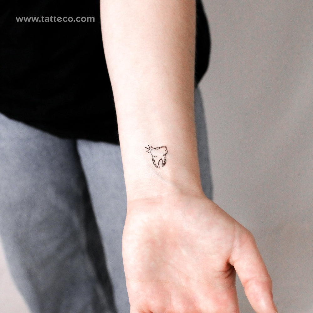 Tooth Temporary Tattoo - Set of 3