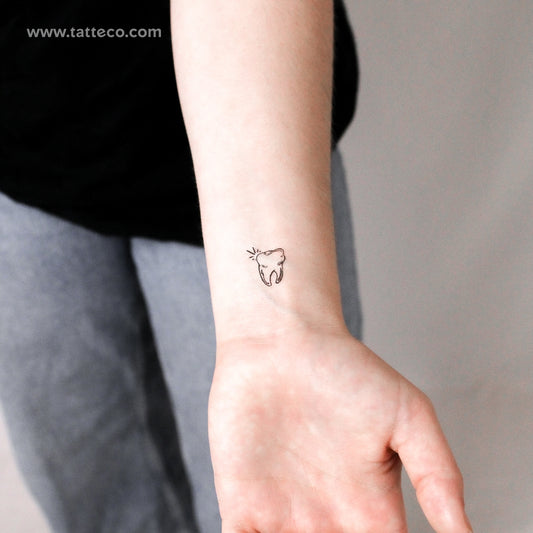 Tooth Temporary Tattoo - Set of 3
