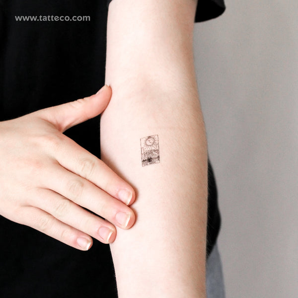Little The Moon Tarot Card Temporary Tattoo - Set of 3