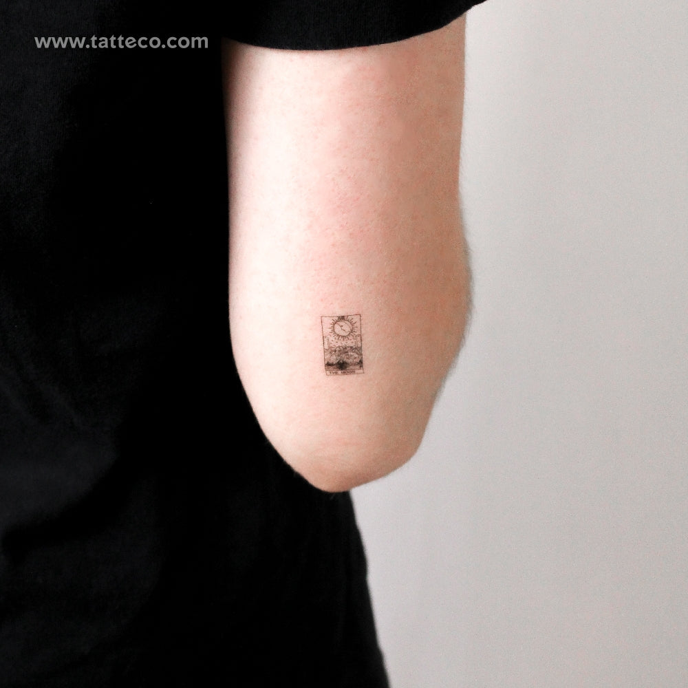 Little The Moon Tarot Card Temporary Tattoo - Set of 3