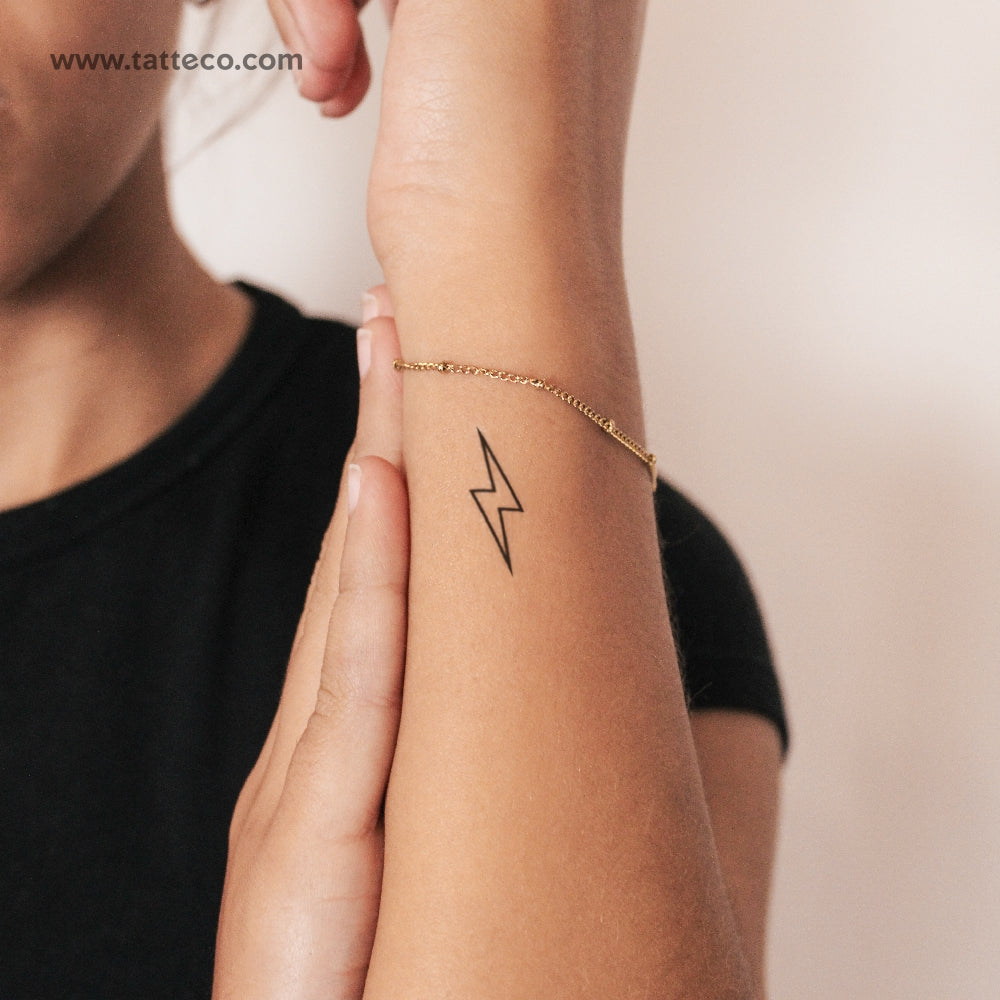Tatuaje temporal de rayo (2 semanas) - Set de 2