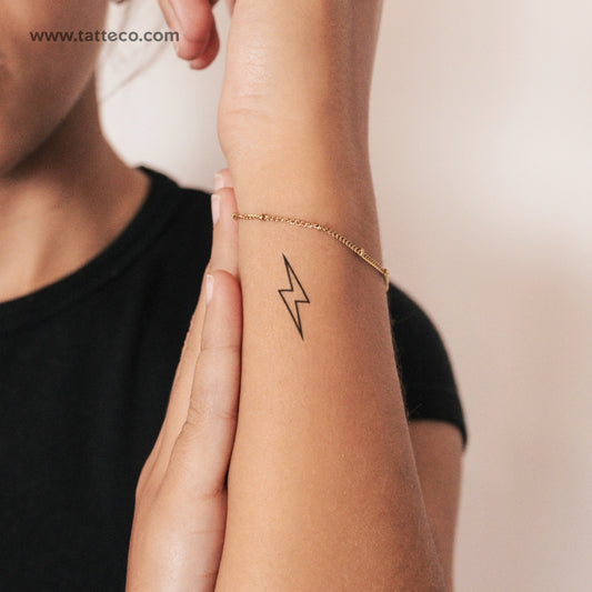 Tatuaje temporal de rayo (2 semanas) - Set de 2