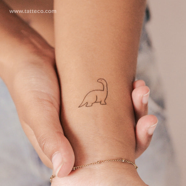 Minimalist Diplodocus Semi-Permanent Tattoo - Set of 2