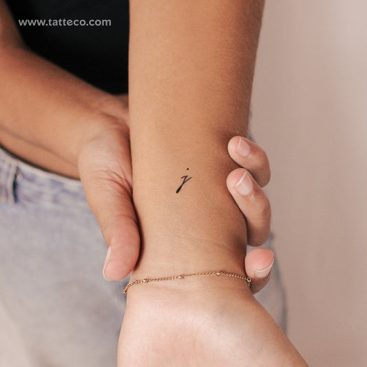 Tatuaje semipermanente de letra J manuscrita (juego de 2)