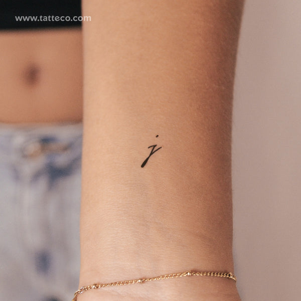 J Handwritten Letter Semi-Permanent Tattoo - Set of 2