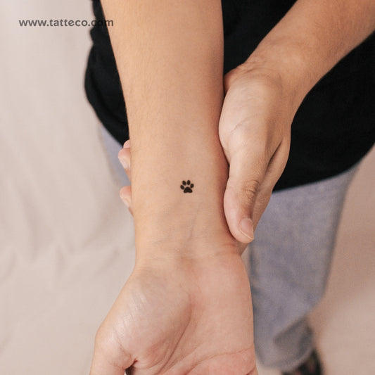 Tatuaje semipermanente de huella de pata pequeña - Juego de 2