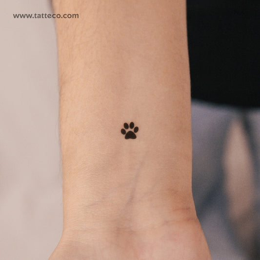 Tatuaje semipermanente de huella de pata pequeña - Juego de 2