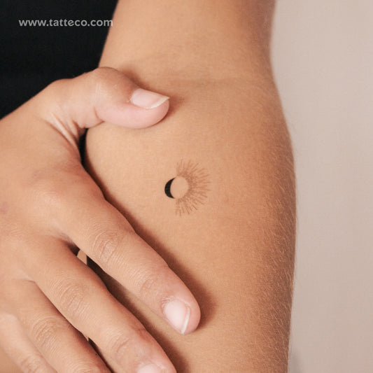 Tatuaje semipermanente de sol y luna (juego de 2)