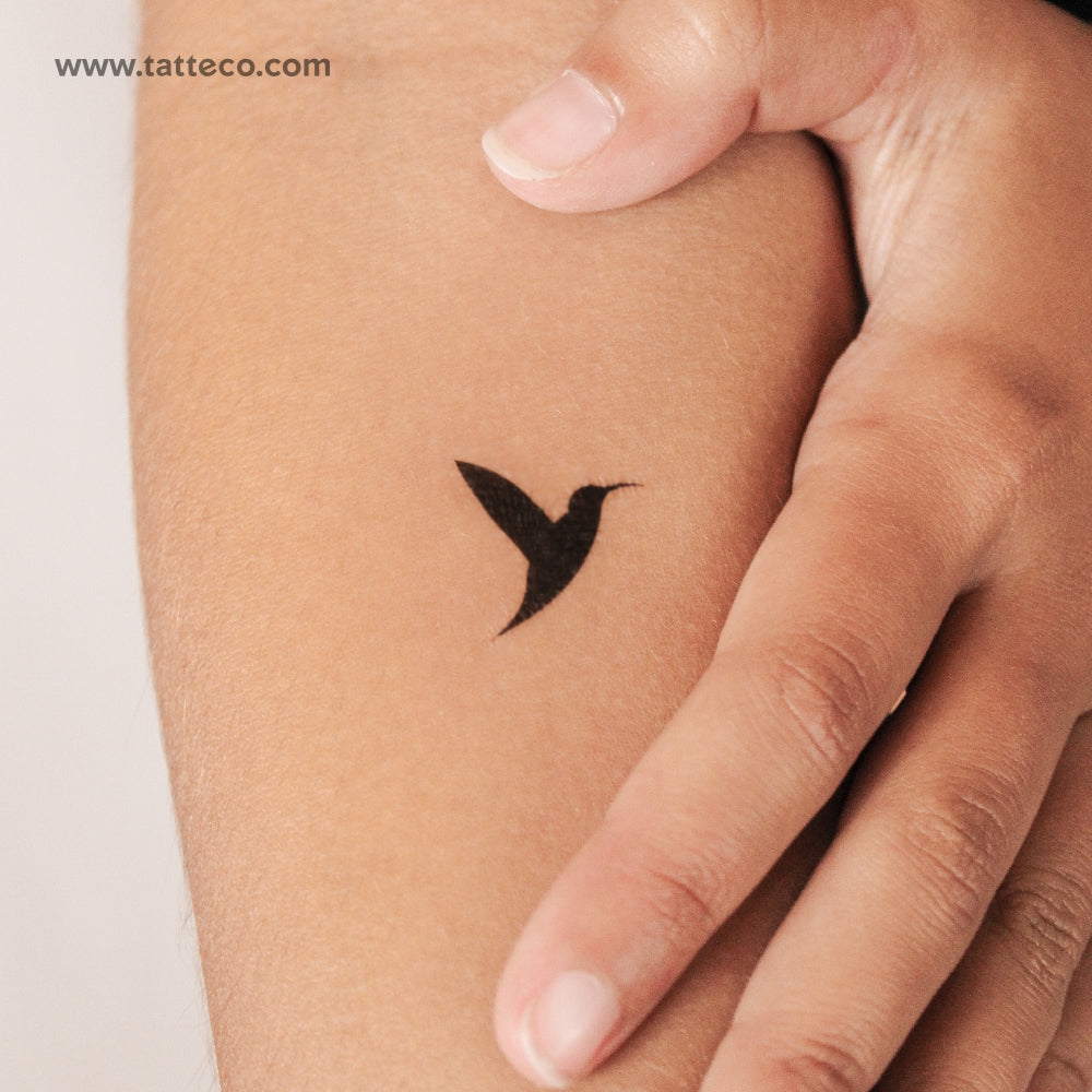 Tatuaje semipermanente Tatteco Colibrí (izquierda) - Juego de 2