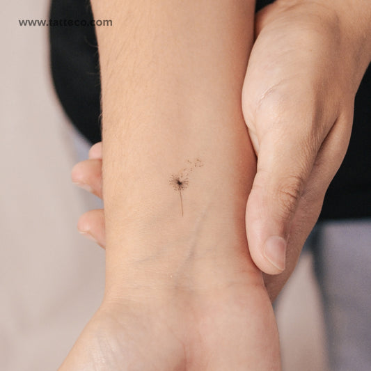 Tatuaje semipermanente de diente de león de línea fina (juego de 2)