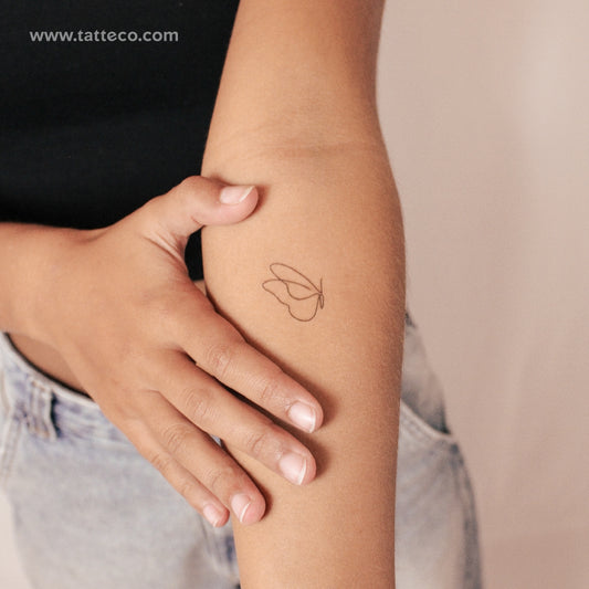 Tatuaje semipermanente de mariposa de una línea (juego de 2)
