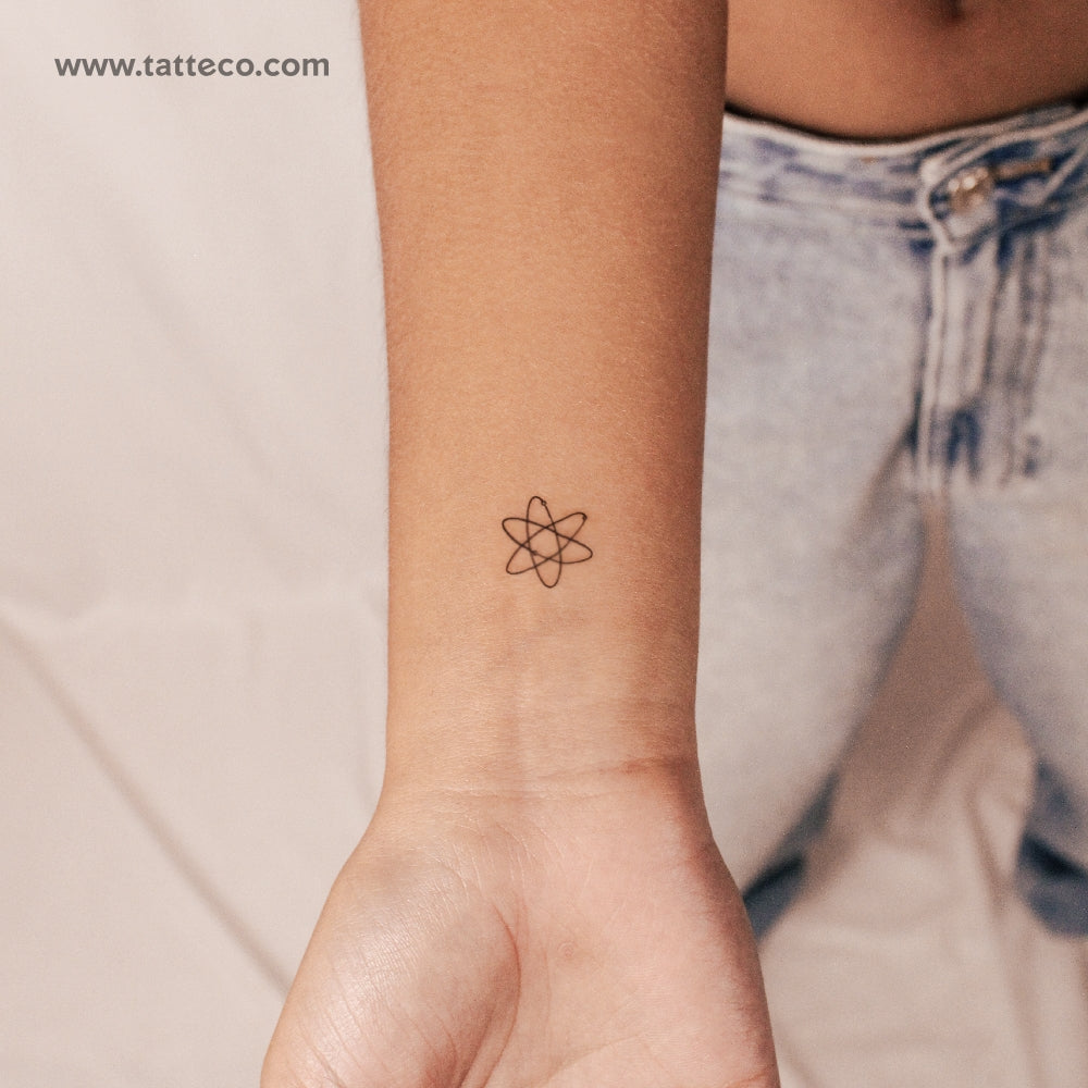 Tatuaje semipermanente de átomo - Juego de 2