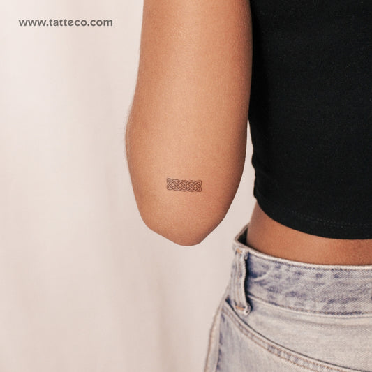 Tatuaje semipermanente de nudo celta lineal (juego de 2)