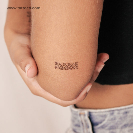 Tatuaje semipermanente de nudo celta lineal (juego de 2)