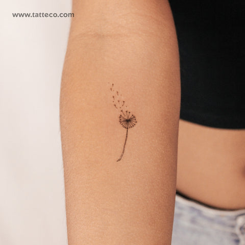 Small Blowing Dandelion Semi-Permanent Tattoo - Set of 2