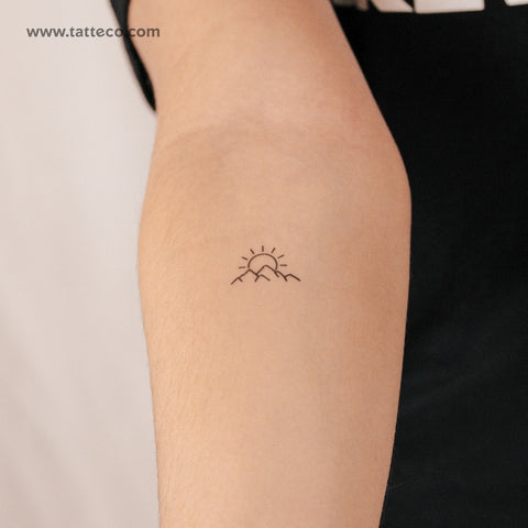 Mountain Sunset Semi-Permanent Tattoo - Set of 2